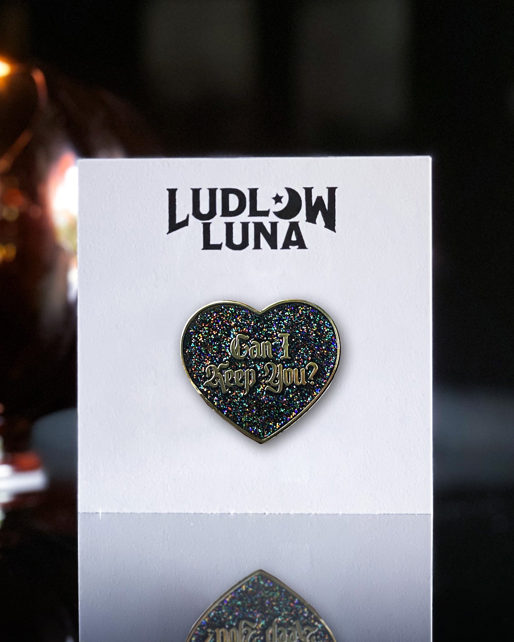 Spectral Sweetheart Glitter Enamel Pin