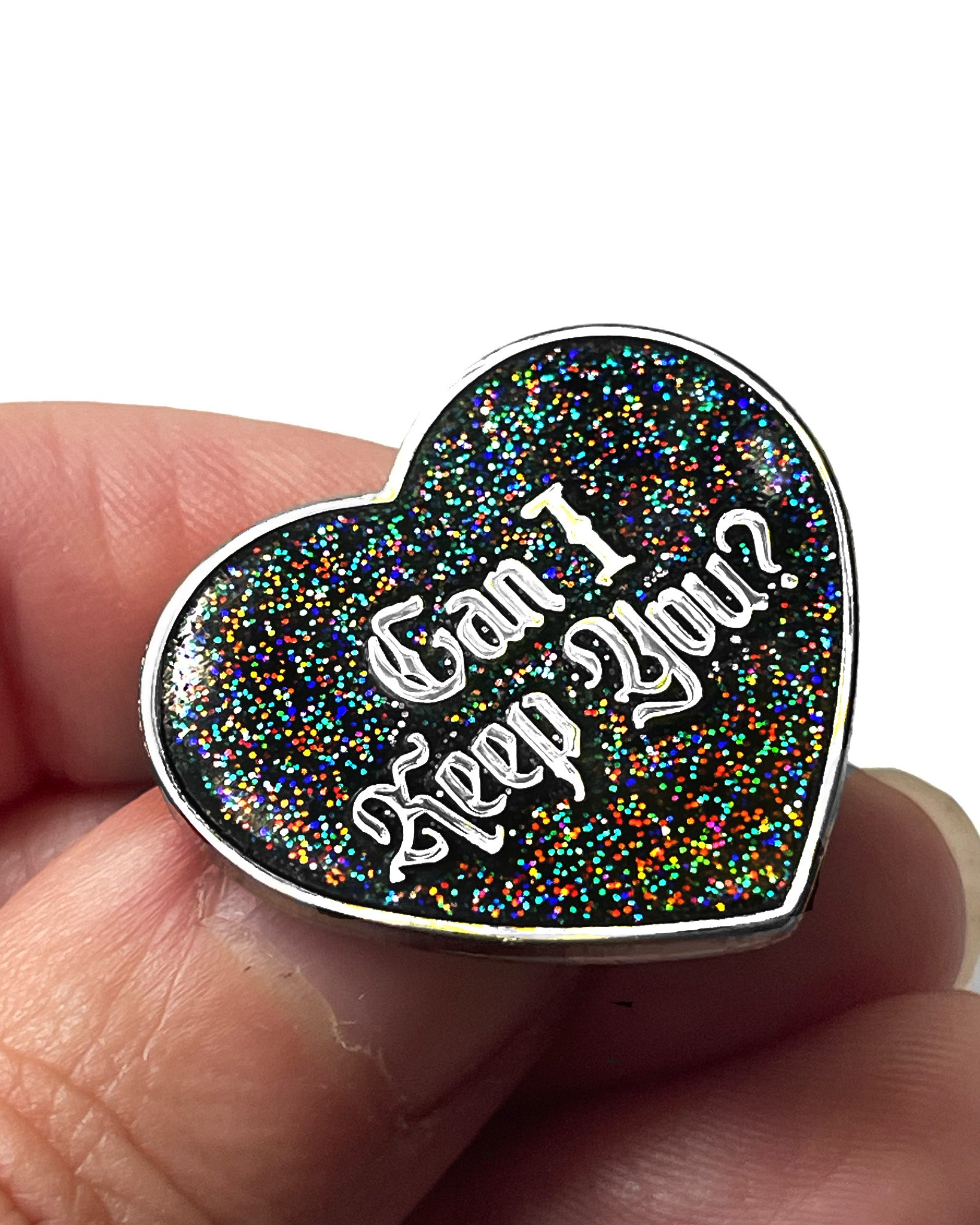 Spectral Sweetheart Glitter Enamel Pin
