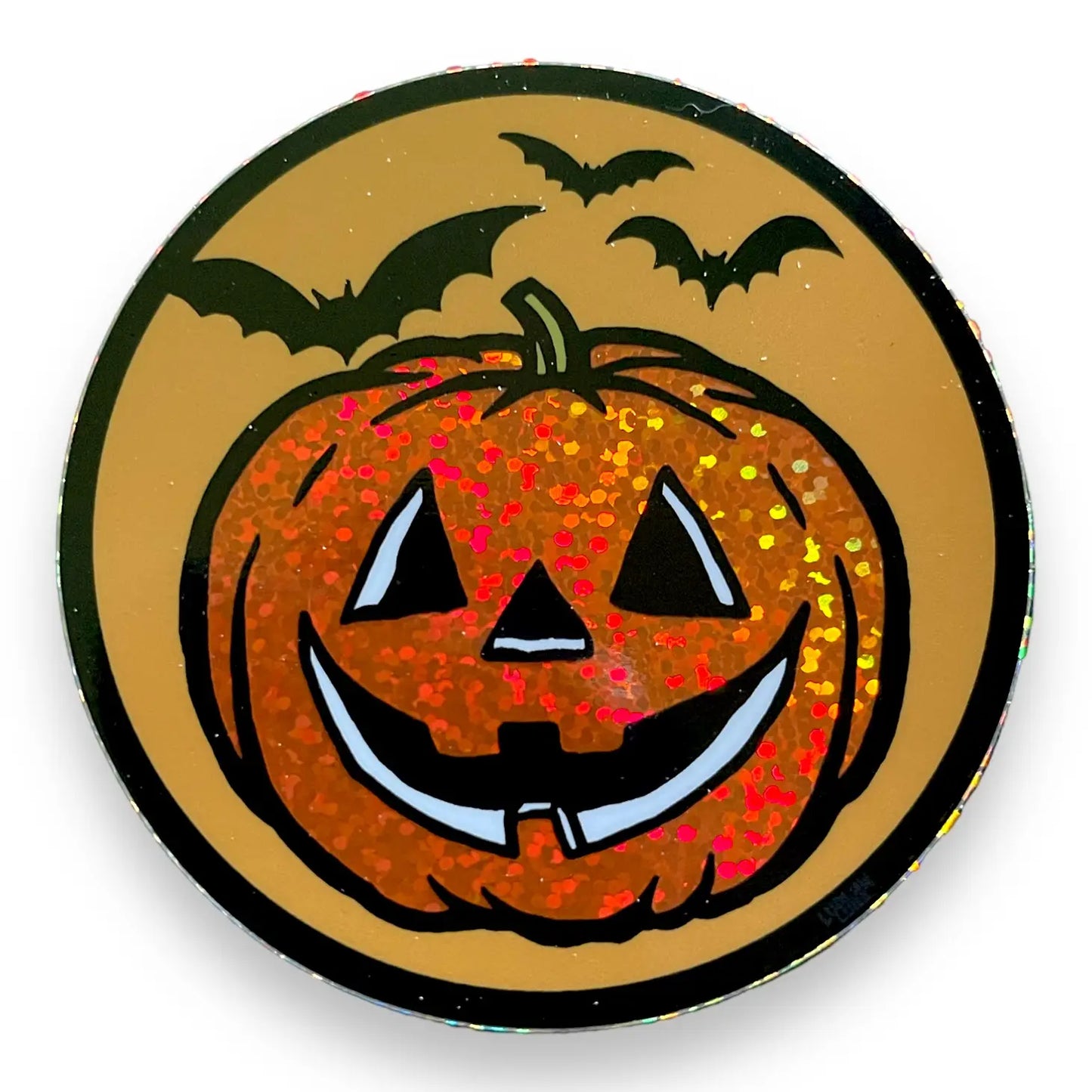 Jack O'Lantern Glitter Sticker