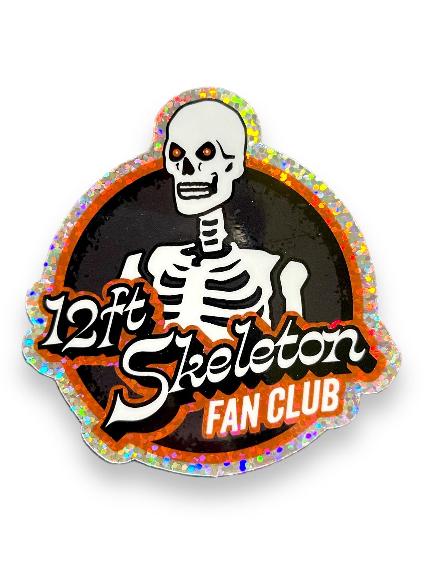 12-Ft Skeleton Fan Club Glitter Sticker