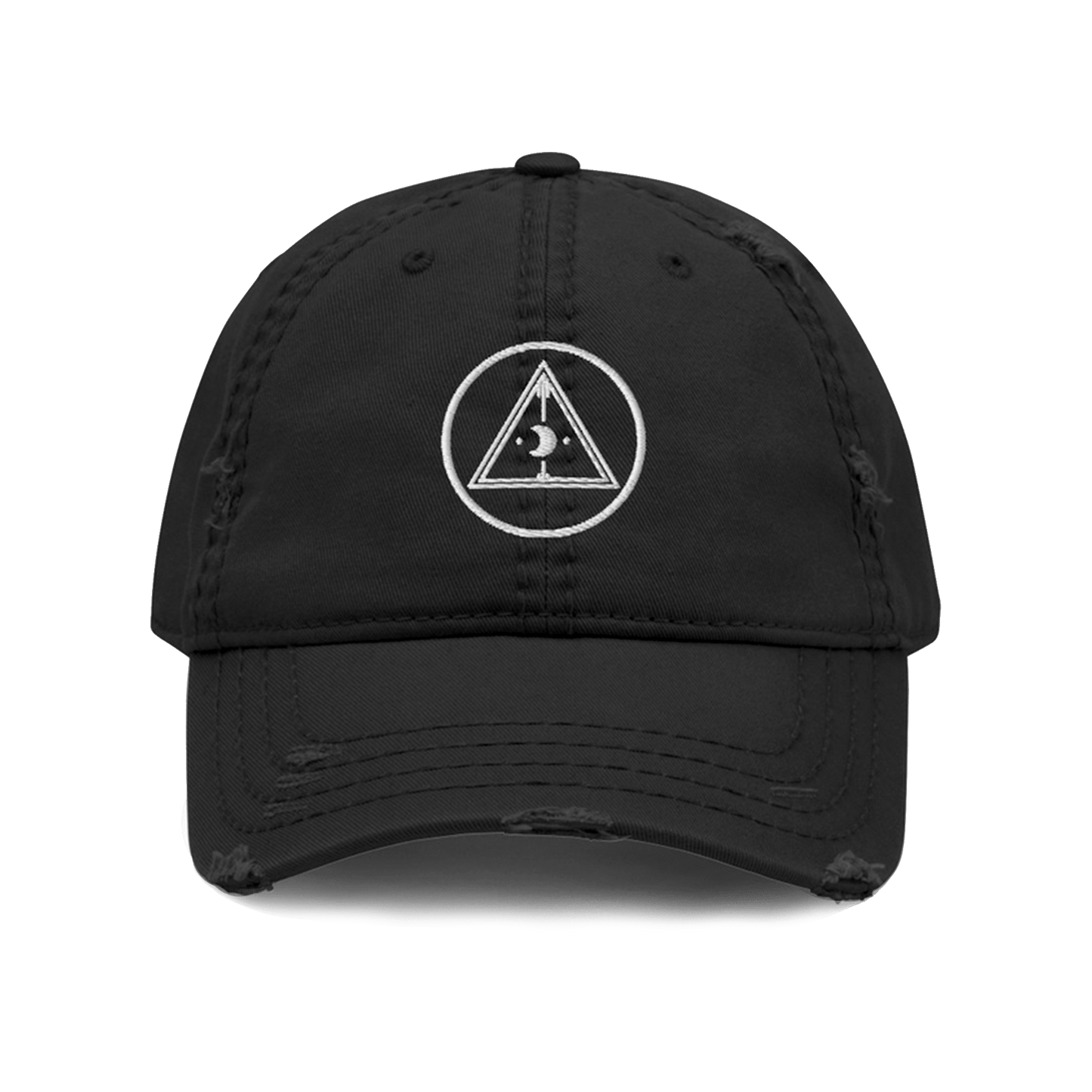 Black - LL Logo Distressed Dad Hat